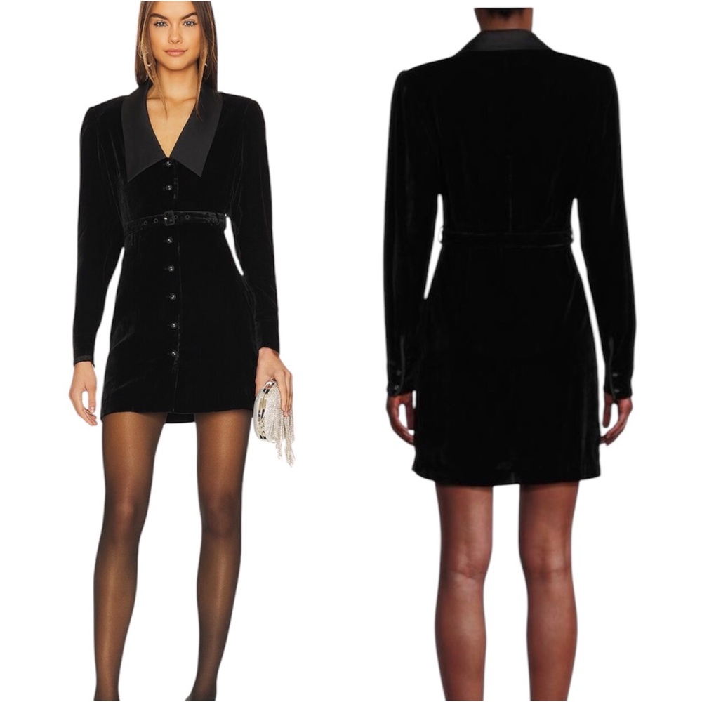 Favorite Daughter Black Velvet Dress